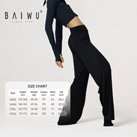 Pantalon de danse drapé taille haute à jambes larges Baiwu pour femme – Idéal pour la danse moderne, classique et l'entraînement 126112134