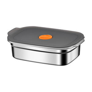 Fiambrera rectangular de acero inoxidable 316L, contenedor de almacenamiento de alimentos con conservación en frío y caliente, caja fuerte calefactable para recién nacidos - Product Image 1