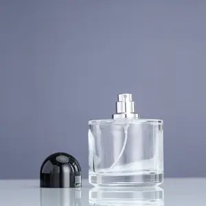 Amostra livre retangular quadrada 50 100ml garrafa de perfume de vidro com tampa da bomba de spray