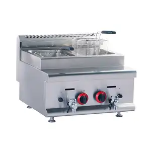Commercial Restaurant equipment Countertop Gas Chips Fryer/ Gas Deep Fryer/ 2 Tank 2 Basket Gas Fryer For Resataurant