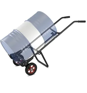 JH-Mech Drum Cart With 200 Lbs Capacity Heavy-Duty Metal Easy Maneuverability Drum Trolley For Gas Station Factory Or Garage