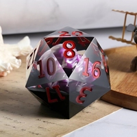 Nouveau design de dés à jouer en forme de crâne, 55 mm, géants, personnalisés, 20 faces, dés liquides en résine, bords tranchants, polyédriques, dés D20 pour TTRPG
