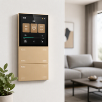 Module d'interrupteur intelligent tout-en-un Android IPS Tuya pour maison connectée, lecteur de musique TF USB, sortie haut-parleur 2 canaux, écran tactile mural