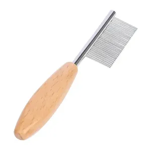 Peigne à cheveux en bois avec Logo personnalisé, peigne à cheveux avec aiguille pour chat, Mini peigne de toilettage pour animaux de compagnie