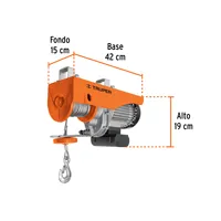 Treuil électrique à câble métallique Truper POLE-800 800 kg, mini-treuil de construction 220 V avec élingue à chaîne