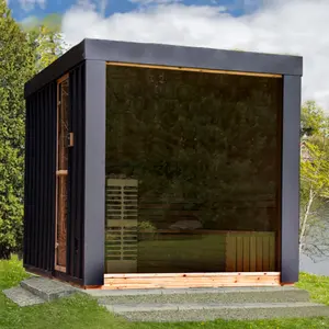 Traditional Red Cedar 6 People Steam Outdoor Cube Sauna