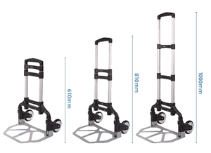 Carretilla de Mano Unisex Personalizable de Acero Inoxidable y Aluminio, Plegable, Negra, Plataforma OEM con Certificación GS - Product Image 2