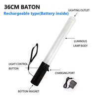 Bâton de signalisation LED multi-mode rouge/bleu/blanc, coque optionnelle 360 °   Tube PC Lumineux pour Bâton de Signalisation d'Urgence et de Guidage