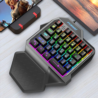 Clavier ergonomique avec rétroéclairage coloré, clavier de jeu à une main, 35 touches, mini clavier de jeu avec repose-poignets