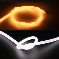Lampu LED COB 24V 10W bulat Dia.8.5mm, Strip lampu LED COB dua sisi bawaan, lampu fleksibel silikon tahan air IP65