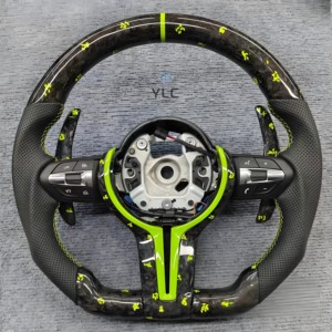 Volant YLA de luxe en fibre de carbone sèche pour <span class=keywords><strong>BMW</strong></span> M4 M4 F82m4 M4f82 F82 M4cs M4 420i 428i 430i 435i 440i <span class=keywords><strong>420d</strong></span> M4gtr M4gts - Product Image 2