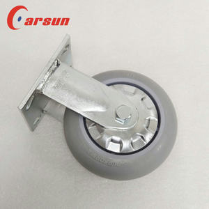 Roue pivotante rigide personnalisable de 6 pouces en acier robuste avec revêtement TPR, surface galvanisée, roulement à billes, fonctionnement silencieux - Product Image 3