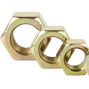 Paquete de 100 Tuercas Hexagonales de Acero al Carbono, Recubiertas de Zinc Azul-Blanco/Amarillo, Rosca Métrica Estándar, M2 M2.5 M3 M4 - Product Image 3
