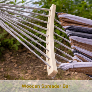 SANTTA <span class=keywords><strong>Amaca</strong></span> Doppia Portatile <span class=keywords><strong>Marrone</strong></span> da 150 cm (5 piedi) con Barra Distanziatrice in Legno per Campeggio, Cortile, Patio e Giardino - Product Image 5