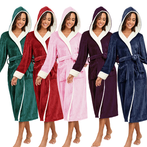 Free Shipping <strong>Bathrobe</strong> Luxury High Quality Weight <strong>Bathrobe</strong> Purple Funny Pajamas Adults Home Fleece Robe - Product Image 6