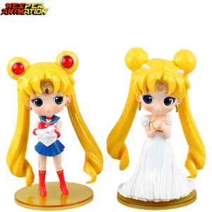 Q Version pretty girl Moon Anime Figure High Quality Plastic Figure Toy Japanese Cartoon Character Action Figure