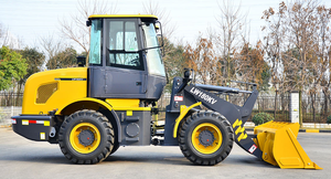 Mini-chargeur frontal compact de 1,4 tonne avec godet pour roches et fourche à palettes pour travaux d'entrepôt, de construction et d'agriculture - Product Image 4