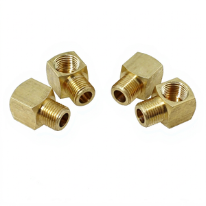 ข้อต่อทองเหลืองขึ้นรูปขัดเงาแบบข้อศอกตรง  ขนาด BSP BSPT NPT 90 องศา สำหรับแรงดันต่ำ  แบบนิ้ว  OEM (AOL-020) SAE # 130239 - Product Image 1