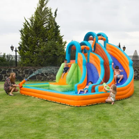 Château gonflable d'extérieur avec toboggan aquatique pour jeux aquatiques de terrain de jeux, des toboggans aquatiques gonflables et châteaux gonflables qui dépassent toute imagination