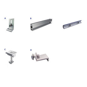 Diy Universal Liga de Alumínio Pv Racking Rail l Foot End <span class=keywords><strong>Clamp</strong></span> Mid <span class=keywords><strong>Clamp</strong></span> Hardware Painel Solar Roof Mount Kit - Product Image 1