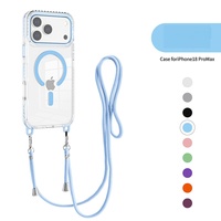 Étui de protection magnétique transparent anti-chute avec cordon pour iPhone 18 Pro Max, compatible avec iPhone 17, 16, 15, 14, 13