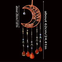 Attrape-rêves en agate avec arbre de vie en cristal, attrape-rêves en pierres précieuses, décorations murales en agate naturelle pour la chambre et le jardin