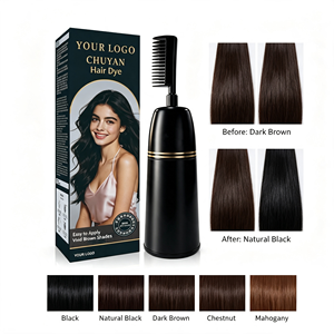 Crème colorante permanente pour cheveux gris longue durée avec pinceau applicateur, prix d'usine, qualité professionnelle - Product Image 1