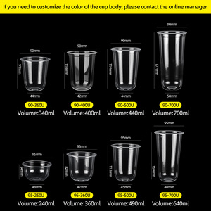 Gobelets en <span class=keywords><strong>plastique</strong></span> colorés à fond rond personnalisés de 340 ml, 400 ml, 440 ml, 700 ml, calibre 90, jetables, pour bubble tea, gobelets à boisson Boba pour les fêtes - Product Image 3
