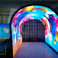 Écran LED flexible, panneaux programmables à courbe complète, photos colorées en maille fine HD, pur et doux, pour la publicité vidéo sur rideaux