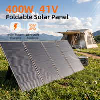 Panneau solaire portable 400W pliable en forme de valise, chargeur solaire durable pour station d'alimentation, idéal pour le camping, les situations hors réseau et les pannes de courant