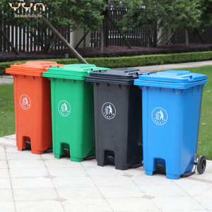 YYN OEM Poubelles en plastique 120L, conception robuste, pédale professionnelle, extérieur, logo personnalisé - Product Image 2