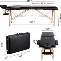 Lit de massage de beauté portable pliable à prix avantageux, style moderne, lit en bois réglable pour les soins du visage, les salons de beauté