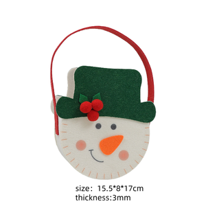 Bolsa de Regalo Navideña para Niños, Redonda, Duradera, Plegable, de Fieltro de Poliéster, Bolsa para Dulces, Bolsa Decorativa para Nochebuena - Product Image 4