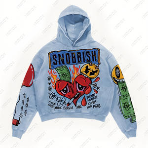 Sudadera de algodón 2025 personalizada Vintage 100% para hombre, Sudadera con capucha bordada con patrón de gran tamaño, resistente, conveniente para el invierno - Product Image 4