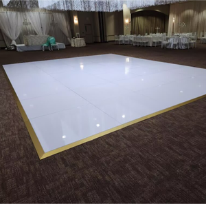 Chão de dança preto e branco para casamento, portátil, sem costura, de madeira, para venda