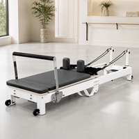 AUGER Reformer de Pilates Commercial Pliant en Aluminium, Équipement de Fitness Portable pour Entraînement du Core à Domicile et en Studio