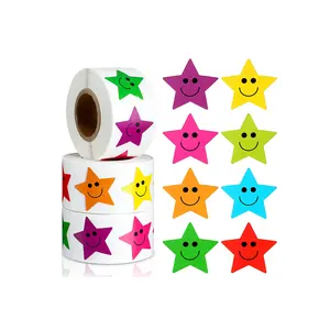 สติกเกอร์กาว Star Happy Smile ดีไซน์พิเศษ,สติกเกอร์สร้างแรงจูงใจสำหรับเด็กนักเรียนอุปกรณ์การเรียน