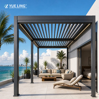 Pergola à toit à lamelles en aluminium personnalisée Progola pour les entrepreneurs et les constructeurs, patio extérieur, pare-vent, protection solaire