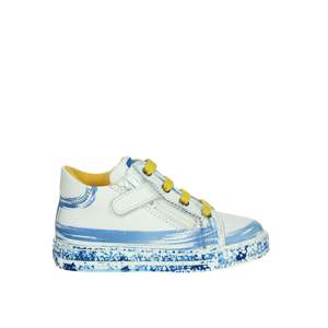 Sneakers per Bambini Falcotto Bianche e Azzurre con Stampa a Stelle, Scarpe in Tela Taglia 28 - Product Image 4