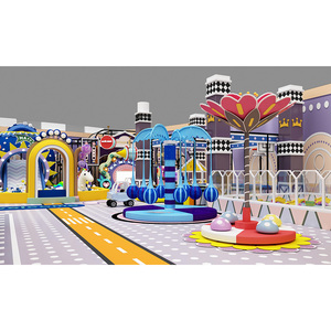 Equipo de juegos infantiles de interior comercial, casa de juegos de rol, toboganes para niños, parque infantil de plástico para interiores con piscina de bolas - Product Image 1