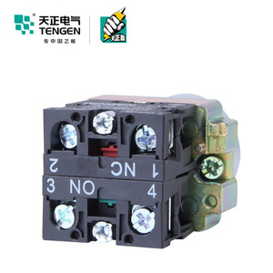 Interrupteur à bouton-poussoir Tengen LAY5 22 mm à réinitialisation automatique, démarrage/arrêt, tête plate, IP40 - Product Image 2