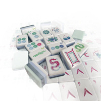 Tuiles de Mahjong Américain, chiffres anglais, jeu de société portable en acrylique pour fêtes et jeux décontractés