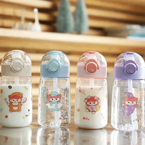 Girly Heart Glass Water, Bottle Print Summer Portable Transparent Water Cup/