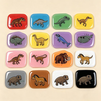 Hojas de pegatinas impermeables personalizadas con logo epoxi BSCI, diseño de dibujos animados, decorativas, autoadhesivas, troqueladas, A6, con relieve 3D.