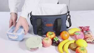 Muestra gratis de gran capacidad, doble capa, diseño Simple, aislamiento cruzado, bolsa de almuerzo, poliéster duradero para bolsa de refrigeración al aire libre - Product Image 5