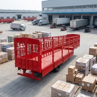 Promotion JINFENG Hebei Semi-remorque fourgon logistique en acier à 3 essieux, caisse de chargement fermée, robuste, avec train de roulement, couleur personnalisable