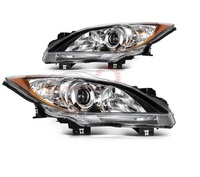 Pour Mazda 3 2010-2013, ensemble de phares, boîtier noir, lentille transparente, phare MA2518130, systèmes d'éclairage automobile