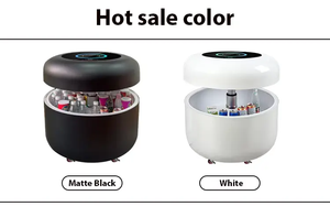 Docarelife table basse <span class=keywords><strong>ronde</strong></span> intelligente de luxe haut-parleur Bluetooth charge sans fil mini réfrigérateur table combinée - Product Image 2