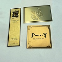 Logo personnalisé Texture Design Métal Autocollant Étiquettes de parfum Plaque signalétique Logo de marque Estampage étanche pour emballage cosmétique