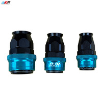 Raccords rapides en aluminium BJR Auto Parts AN6 AN8 AN10 AN12 AN16 bleu glace, raccords de tuyau droits à connexion rapide en PTFE